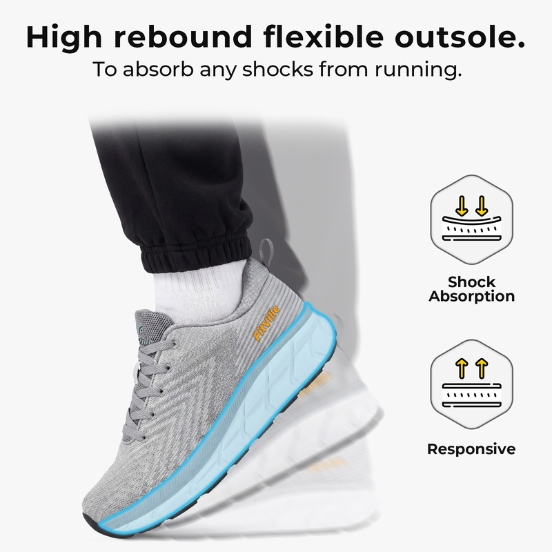 FitVille Mens Wide Fit Trainer - Breathable Mesh Athletic Shoes ulasan dan harga