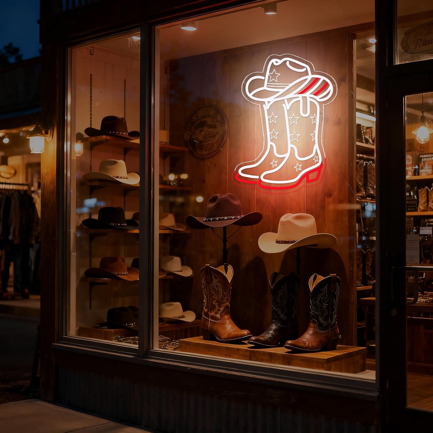 Cowboy Boots and Hat LED Neon  - Boots ulasan dan harga
